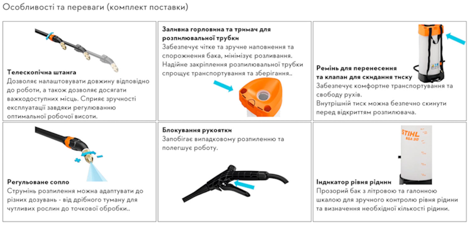 STIHL SGA 30 комплектация
